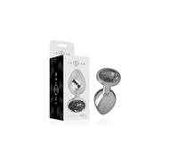 PLUG ANALE IN METALLO ALLUMINIO CON VETRO NERO O FORMA CUORE BLU TAGLIA L