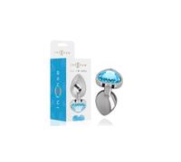 PLUG ANALE IN METALLO ALLUMINIO CON VETRO NERO O FORMA CUORE BLU TAGLIA L