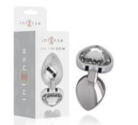 INTENSE - PLUG ANALE IN METALLO ALLUMINIO CUORE BIANCO TAGLIA M