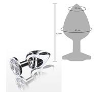 Plug anale in metallo grande dilatatore indossabile con pietra dildo liscio sexy