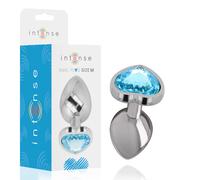 Plug Anale in Metallo Intense Diamond Jewel - Cuore Blu, Taglia M