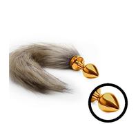 Plug anale in metallo piccolo dilatatore butt con coda mini dildo indossabile