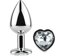 Plug Anale in Metallo Secretplay Cuore Cristallo - Taglia S 7 cm
