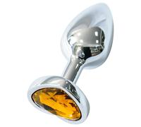 Plug anale in metallo Sunfo con pietra a forma di cuore dorata (argento)