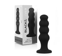Plug Anale in Silicone Black&Silver Scott Premium - Nero