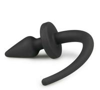 Plug anale dilatatore in silicone con coda morbido dildo liscio fallo black butt