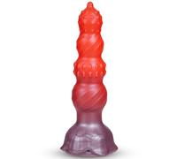 Plug anale in silicone da 19 cm con ventosa a forma di rosa, perle progressive con texture morbida. Dilatatore anale, stimolatore del punto G e massaggiatore prostatico, adatto a coppie,uomini e donne