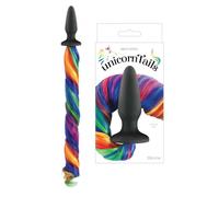 Plug anale in silicone dilatatore con coda anal butt black fallo liscio morbido