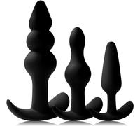 Plug Anale in Silicone Kit,Butt Plug Nero,Butt Plug in silicone,Anal Sesso Giocattoli,Piccolo,Medio,Grande,Sex Toys pour Femmes Hommes Plugs Anaux Butt Plug Silicone