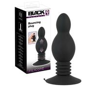 Plug anale in silicone nero con ventosa diltatore fallo dildo liscio anal butt