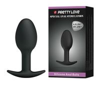 Plug anale in silicone nero di 6,5 cm con ancora, Larghezza 80 mm, Lunghezza 140 mm, Profondità 40 mm, Dipartimento Couple, Colore Nero