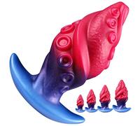 Plug anale in silicone per dilatazione rettale Imbracatura indossabile per plug anale con base a forma di T Dildo Monster Giocattolo sessuale per adulti (M,1)
