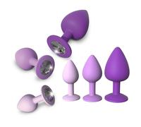 Plug anale in silicone set dildo fallo con pietra dilatatore tappo anal butt kit