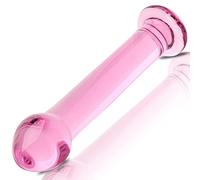 Plug anale in vetro 17,5 cm, plug rosa igienico e liscio per donne FOPS G71