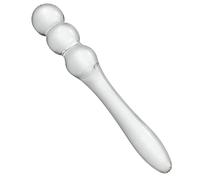 Plug anale in vetro con impugnatura conica e 3 perle per la stimolazione del punto G Crystal Pleasure Wand e per la stimolazione della prostata Anus dildo per coppia Uomo Donna
