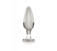 Plug anale in vetro dilatatore fallo dildo liscio anal butt glass trasparente