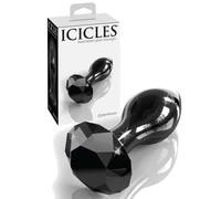 Plug anale in vetro nero dilatatore butt fallo liscio dildo glass trasparente