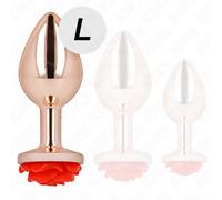 Plug Anale Kink In Oro Rosa Con Rosa Rossa L