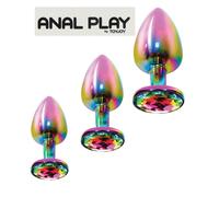 Plug anale kit mini maxi dilatatore anal butt con pietra set fallo in metallo