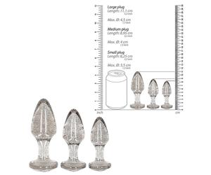 Plug anale kit mini maxi dilatatore indossabile set piccolo dildo grande butt