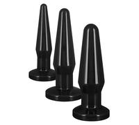 Plug anale kit morbido dilatatore mini maxi fallo set dildo liscio butt black