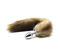Plug anale Maschera per gli occhi Cosplay per adulti con plug anale in metallo Coda Bondage Sex Toys Coppie Accessori esotici (Coda gialla)