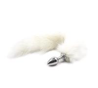Plug anale Maschera per gli occhi cosplay per adulti con plug anale in metallo Coda Bondage Sex Toys Coppie Accessori esotici (coda bianca)
