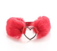 Plug anale Maschera per gli occhi Cosplay per adulti con plug anale in metallo Coda Bondage Sex Toys Coppie Accessori esotici (colletto rosso)