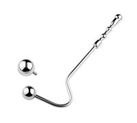 Plug anale Massaggiatore della prostata Nuovo gancio anale curvo Testa a sfera in metallo Perline Butt Plug Dilatatore Giocattolo del sesso Per Uomo Acciaio inossidabile