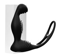 Plug anale Massaggio alla prostata Vibratore anale Anello di ritardo Butt Plug Stimolatore Giocattoli adulti del sesso Gay (senza telecomando con scatola)
