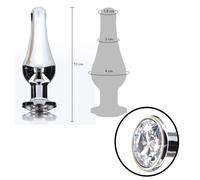 Plug anale maxi con pietra grande dilatatore dildo liscio indossabile in metallo