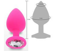 Plug anale maxi in silicone con pietra big butt dilatatore grande indossabile