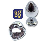 Plug anale medio con pietra a cuore dilatatore indossabile mini dildo in metallo