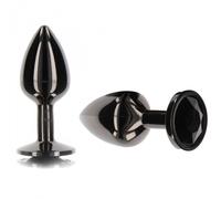 Plug anale medio con pietra dilatatore dildo liscio indossabile but in metallo