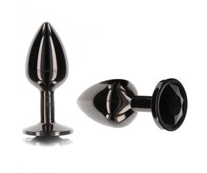 Plug anale medio con pietra dilatatore dildo liscio indossabile but in metallo