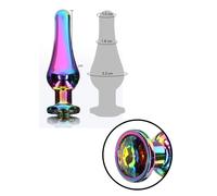 Plug anale medio con pietra dildo liscio indossabile dilatatore butt in metallo