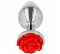 Plug Anale Metallico Kink Pleasure Plugs Rosa Rossa - Taglia L