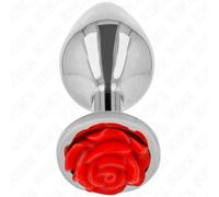 Plug Anale Metallico Kink Pleasure Plugs Rosa Rossa - Taglia S