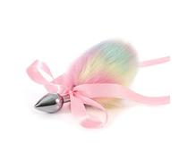 Plug anale metallo piccola fascia carina rosa coda di seta palla anale tallone butt plug set giocattolo del sesso gioco cosplay