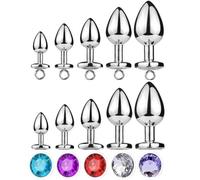 Plug anale Mini piccolo medio grande set anello di trazione perline anali in metallo cristallo butt plug gioielli bondage blocco coppia inserto dildo