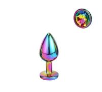 Plug anale Mini piccolo medio grande set cuore di cristallo rotondo oro arcobaleno perline anali in metallo butt plug inserto per gioielli vibratore giocattolo del sesso