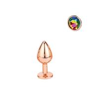 Plug anale Mini piccolo medio grande set cuore di cristallo rotondo oro arcobaleno perline anali in metallo butt plug inserto per gioielli vibratore giocattolo del sesso