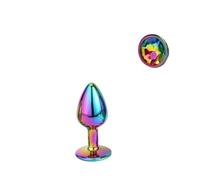Plug anale Mini piccolo medio grande set cuore di cristallo rotondo oro arcobaleno perline anali in metallo butt plug inserto per gioielli vibratore giocattolo del sesso
