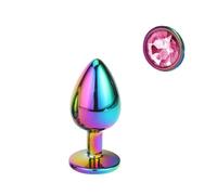 Plug anale Mini piccolo medio grande set cuore di cristallo rotondo oro arcobaleno perline anali in metallo butt plug inserto per gioielli vibratore giocattolo del sesso