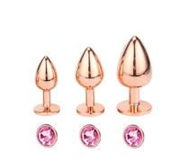 Plug anale Mini piccolo medio grande set cuore di cristallo rotondo oro arcobaleno perline anali in metallo butt plug inserto per gioielli vibratore giocattolo del sesso