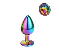 Plug anale Mini piccolo medio grande set cuore di cristallo rotondo oro arcobaleno perline anali in metallo butt plug inserto per gioielli vibratore giocattolo del sesso