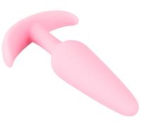 Plug Anale Mini Rosa Silicone Morbido Flessibile Base Sicura 8,4 cm