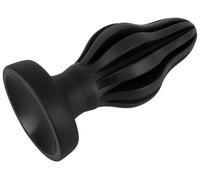 Dildo Anale Costolato Super Morbido ANOS - 7 cm (Nero)