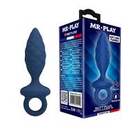 Plug Anale MR PLAY Ø 2,7 cm Testurizzato in Silicone Blu Impermeabile Dildo