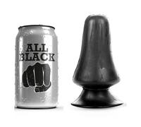 All Black - Plug anale 12 cm (125 mm) con ventosa, Nero